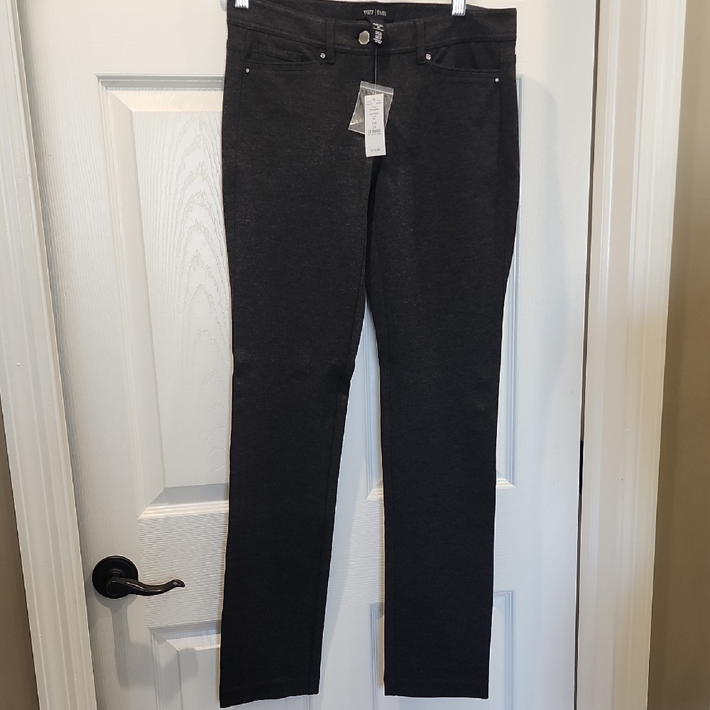 White House Black Market Straight Leg Pants In Charcoal Gray